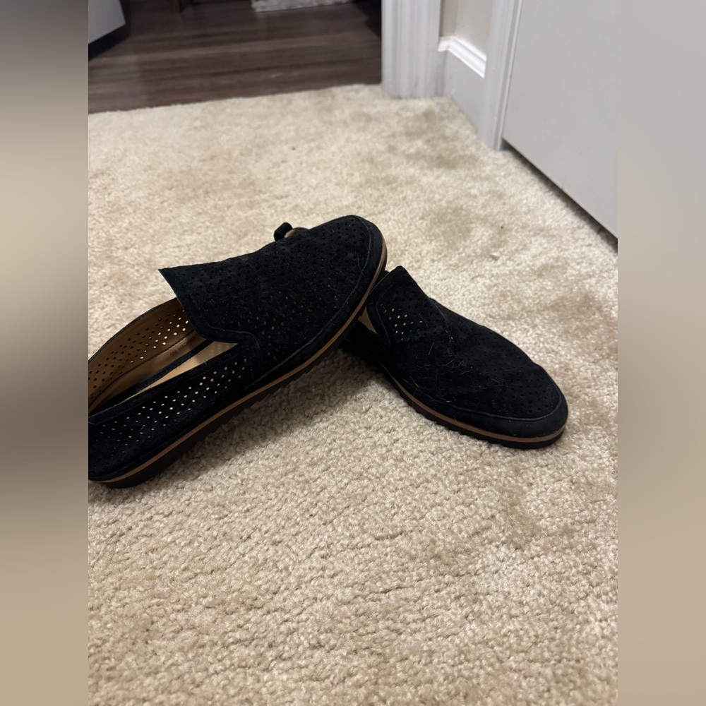 Franco Sarto Black Suede Loafers